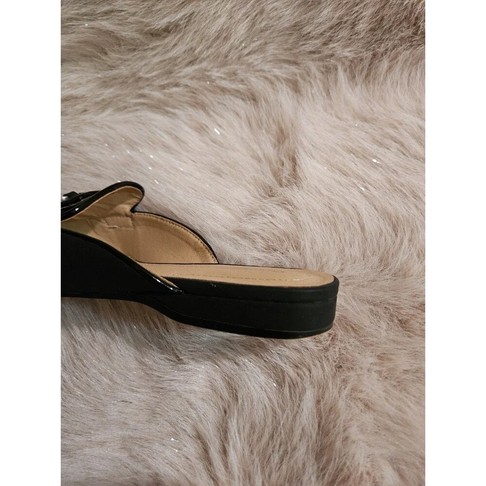 Adrienne Vittadini Saige Black Slip On Tassel Loafer Mule Sz 7.5 Still Online
